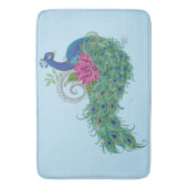 Tapis De Bain Peacock Blue Lotus Fleur Henné (devant Vertical)