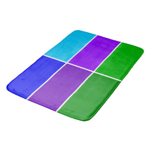 Tapis De Bain Peacock Color Geometric blocs
