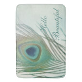 Tapis De Bain Peacock Feather Boho Chic Aquarelle personnalisée (devant Vertical)