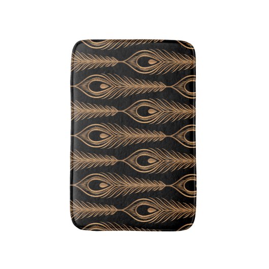 Tapis De Bain Peacock Feathers, Luxury Oriental Motif. (Devant (Vertical))