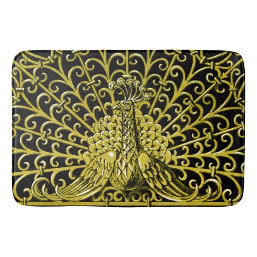 Tapis De Bain Peacock Gold Art Nouveau (Devant)