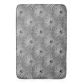 Tapis De Bain Peacock plumes élégant gris argent motif (devant Vertical)