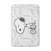 Tapis De Bain PEANUTS | Snoopy on Black White Comics (Devant (Vertical))