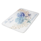 Tapis De Bain Pearl Blush Powder Blue Hydrangea Aquarelle (Angle)