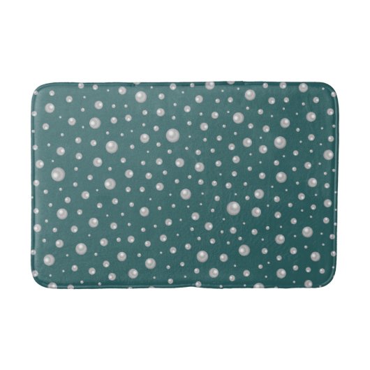 Tapis De Bain Pearl Pattern on Transformative Teal Background (Devant)