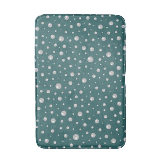 Tapis De Bain Pearl Pattern on Transformative Teal Background (Devant (Vertical))