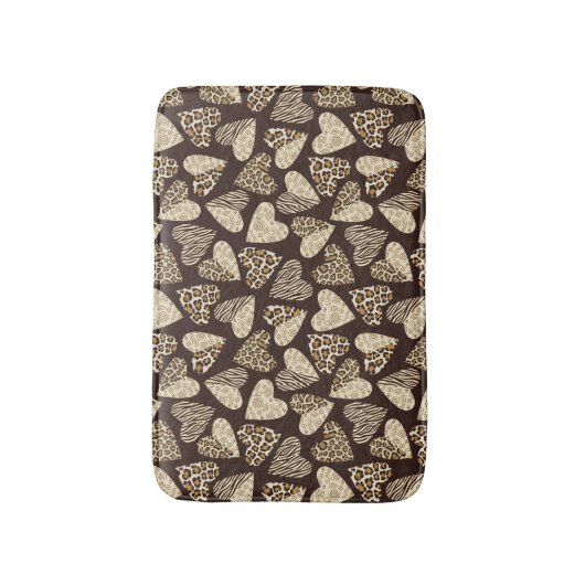 Tapis De Bain Peau d'animal avec des coeurs (Devant (Vertical))