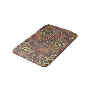 Tapis De Bain Peau de léopard et copie de Paisley