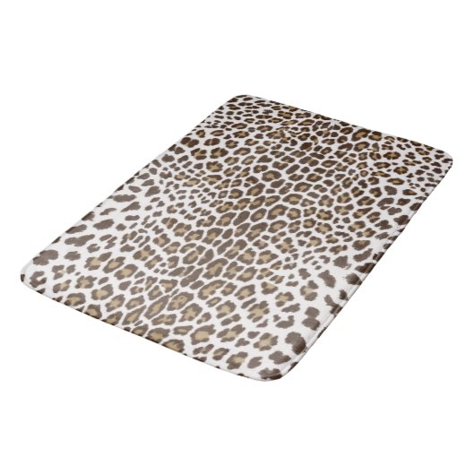 Tapis De Bain Peau léopard blanche (Angle)