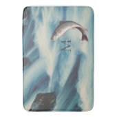 Tapis De Bain Pêche à la truite pêcheur Blue River Monogramme (devant Vertical)