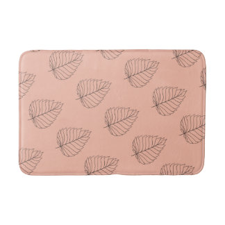 Tapis De Bain Pêche cheuse avec Motif feuille noire