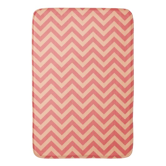 Tapis De Bain Pêche et canneberge Chevron (devant Vertical)
