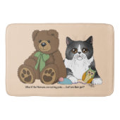 Tapis De Bain Pêche Fantaisiste Ourson Gris Mignon Chat Humour (Devant)