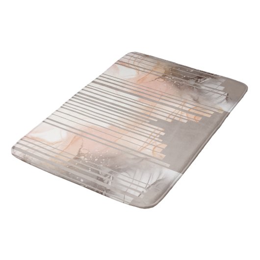 Tapis De Bain Pêche légère et Tan Abstrait (Angle)