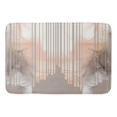 Tapis De Bain Pêche légère et Tan Abstrait (Devant)