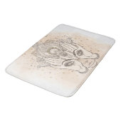 Tapis De Bain Pêche & Or Boho Lotus Flower Beauté (Angle)