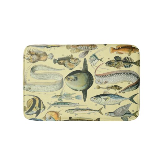 Tapis De Bain Pêche scientifique vintage (Devant)