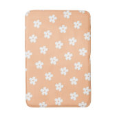 Tapis De Bain Pêche Whimsical & Blanc Floral Retro, Gaie (Devant (Vertical))