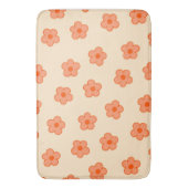 Tapis De Bain Pêche Whimsical & Orange Floral Retro, Gai (devant Vertical)