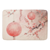 Tapis De Bain Pêcher lanternes japonaises Les fleurs de Sakura (Devant)