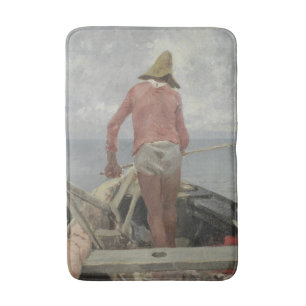Tapis De Bain Pêcheur dans son bateau (par Vincenzo Caprile)
