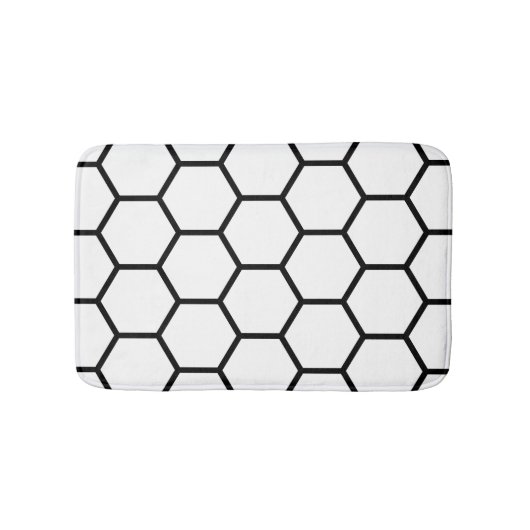 Tapis De Bain Peigne de miel blanc et noir (Devant)
