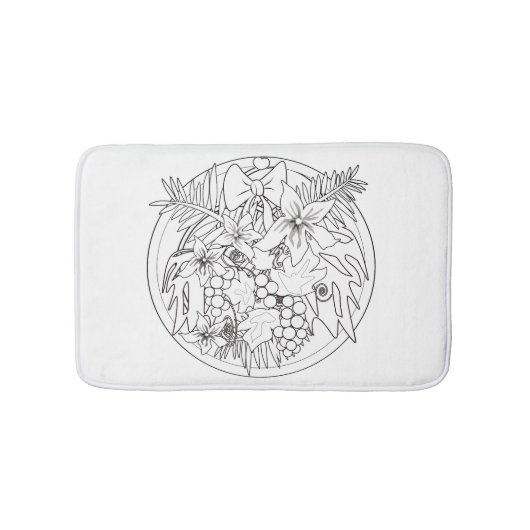 Tapis De Bain Peins-toi un motif tropical (Devant)