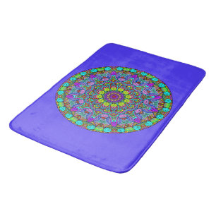 Tapis De Bain Peinture à la main Mandala Horloge Face 4