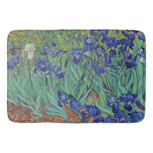 Tapis De Bain Peinture à l'huile florale Irises Bleus de Van Gog