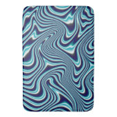 Tapis De Bain Peinture à marbrage fluides bleu (devant Vertical)