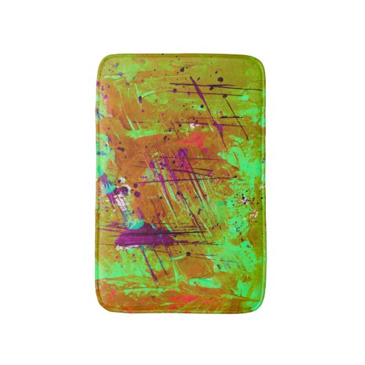 Tapis De Bain Peinture Abstraite couleur néon vert (Devant (Vertical))