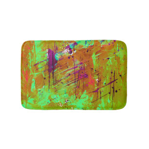 Tapis De Bain Peinture Abstraite couleur néon vert