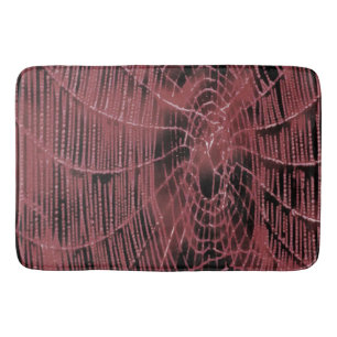 Tapis De Bain Peinture Abstraite D'Un Cobweb Magenta Rose