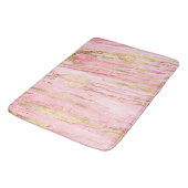 Tapis De Bain Peinture Abstraite en marbre rose élégant (Angle)