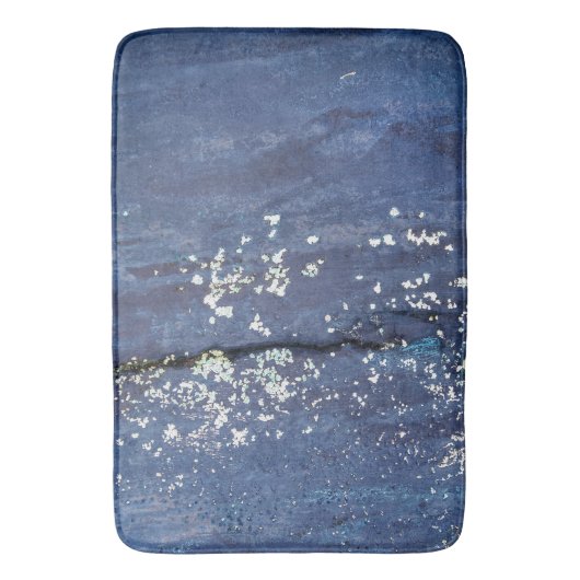 Tapis De Bain Peinture bleue patinée Abstraite (devant Vertical)