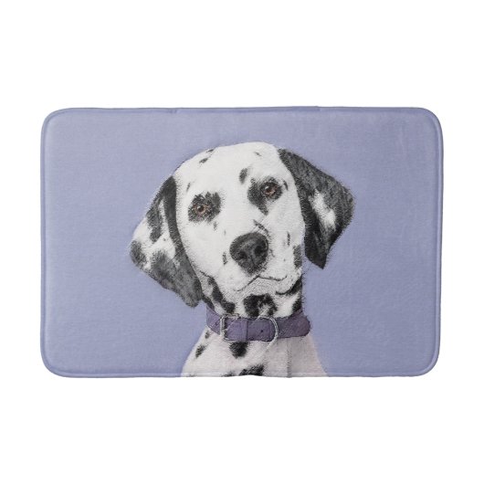 Tapis De Bain Peinture Dalmatienne - Beau art original de chien (Devant)