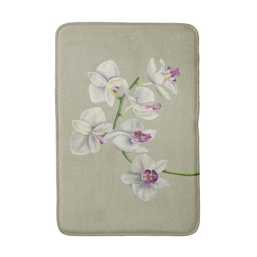 Tapis De Bain Peinture d'aquarelle d'orchidée (Devant (Vertical))