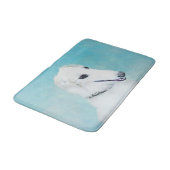Tapis De Bain Peinture de Borzoi (Blanc) - Joli Chien d'origine (Angle)