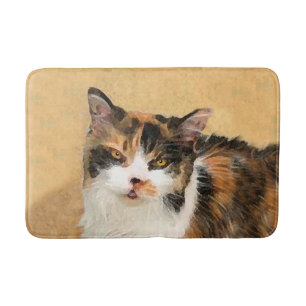 Tapis De Bain Peinture de chat Calico - Cute Original Cat Art
