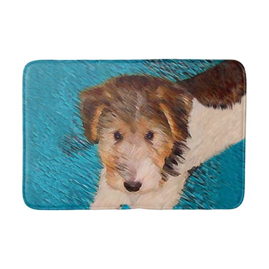 Tapis De Bain Peinture de chiot Terrier Fox - Art de chien origi (Devant)