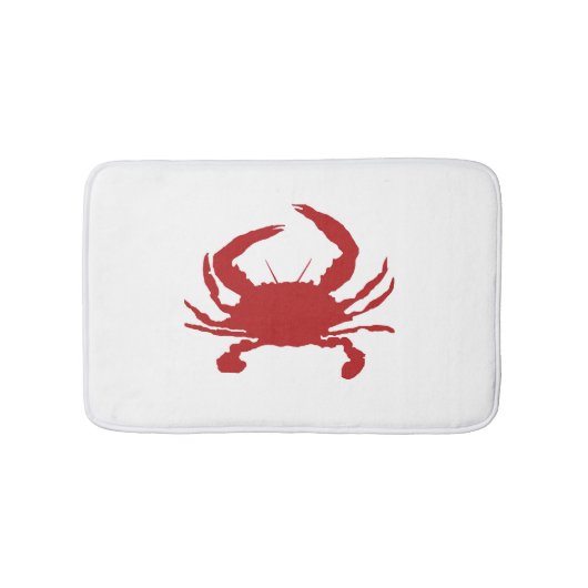 Tapis De Bain Peinture de crabe rouge Plage Peinture d'oiseaux c (Devant)