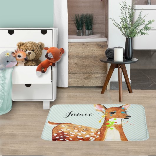 Tapis De Bain Peinture de déversement Fawn Deer Children