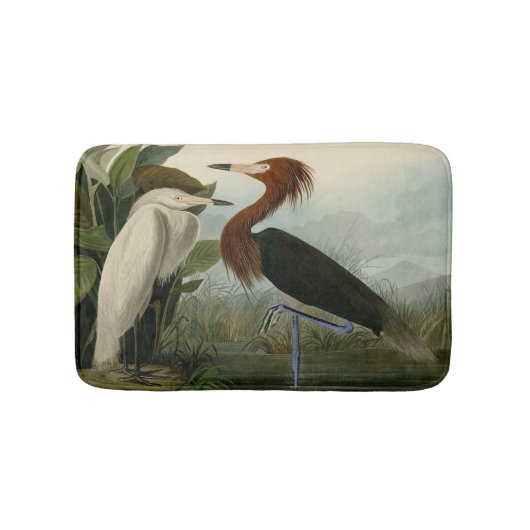 Tapis De Bain Peinture de la faune d'Audubon Heron violet (Devant)