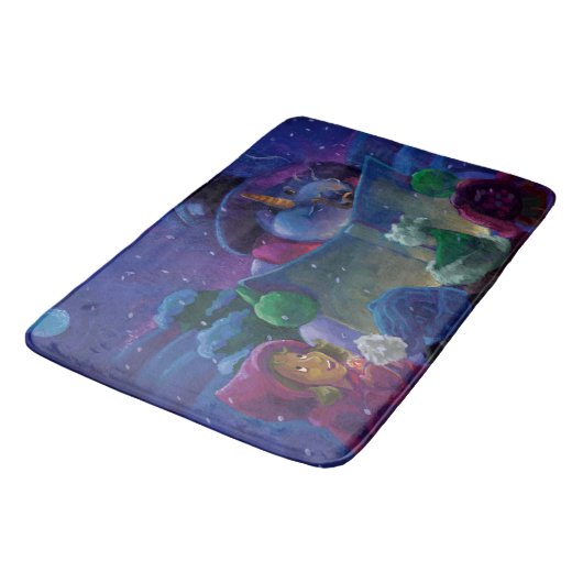 Tapis De Bain Peinture de lecture en hiver (Angle)