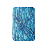 Tapis De Bain Peinture de libellules bleues (Devant (Vertical))
