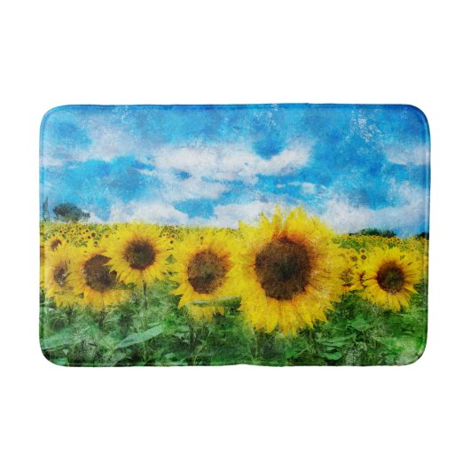 Tapis De Bain Peinture de tournesols (Devant)