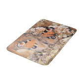 Tapis De Bain Peinture d'un papillon orange sur fleurs bain ma (Angle)