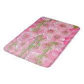 Tapis De Bain Peinture florale rose Hollyhock Malve Malva (Angle)