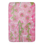 Tapis De Bain Peinture florale rose Hollyhock Malve Malva (devant Vertical)