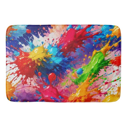 Tapis De Bain Peinture humide colorée design (Devant)